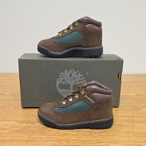 Timberland Beef & Broccoli Boots Brown/Olive Green Kids Size 2 Youth TB016737